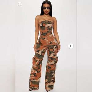 Fashion Nova Camouflage Jumpsuit. New With Tags
